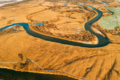 Aerial view of road