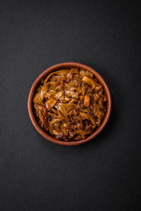 High angle view of food on table