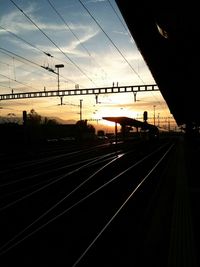 Railroad tracks at sunset