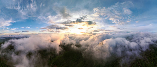 Aerial view of clouds in sky