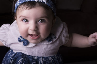 Portrait of cute girl smiling