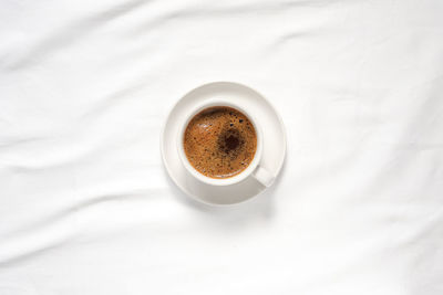 High angle view of coffee on table