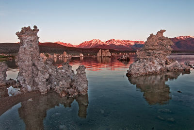 Reflection of rocks in water