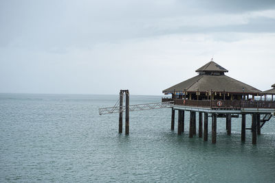 Langkawi island, malaysia - a restaurant above sea level giving experience of dining at sea