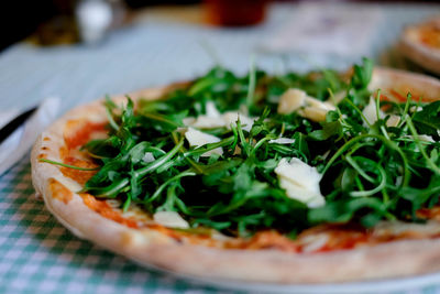 Close-up of pizza in plate