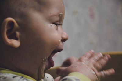 Close-up of baby hand