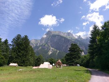 Scenic view of mountains against sky