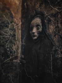 Close-up of old sculpture