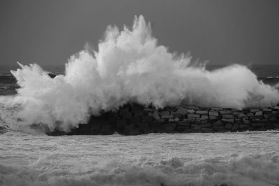 Waves splashing on beach