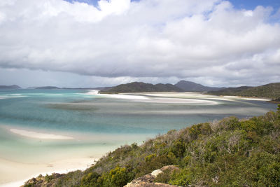 High angle view of iconic withsundays islands during cloudy day