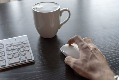 Coffee cup on table