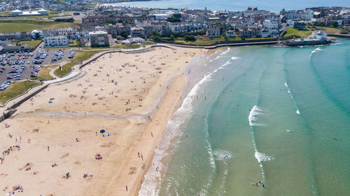 High angle view of beach