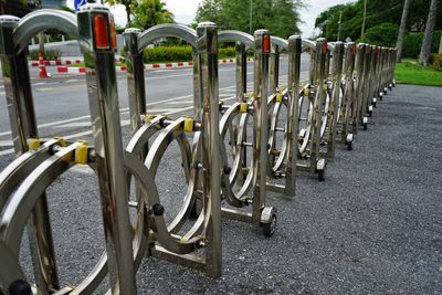 Bicycle parked in row