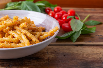 Close-up of food in bowl on table