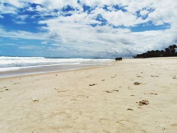 Scenic view of beach against sky