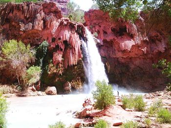 Scenic view of waterfall