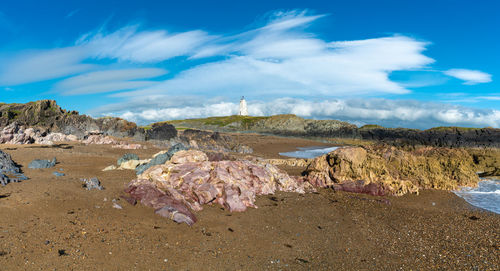 Scenic view of beach against sky