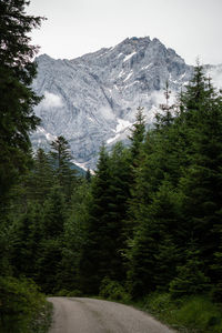 Scenic view of snow covered mountains against sky