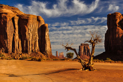 Panoramic view of desert against sky
