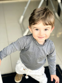Portrait of cute boy smiling