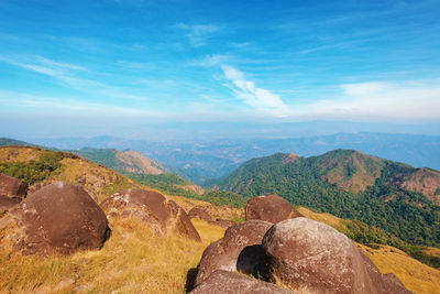 Scenic view of mountains against sky
