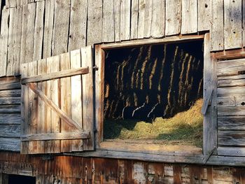 Broken window of old building