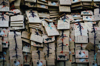 Full frame shot of books