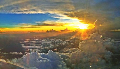 Scenic view of dramatic sky during sunset