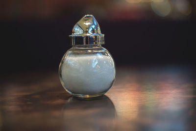 Close-up of glass on table