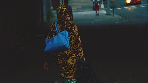 People walking at night