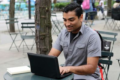 Man working on laptop