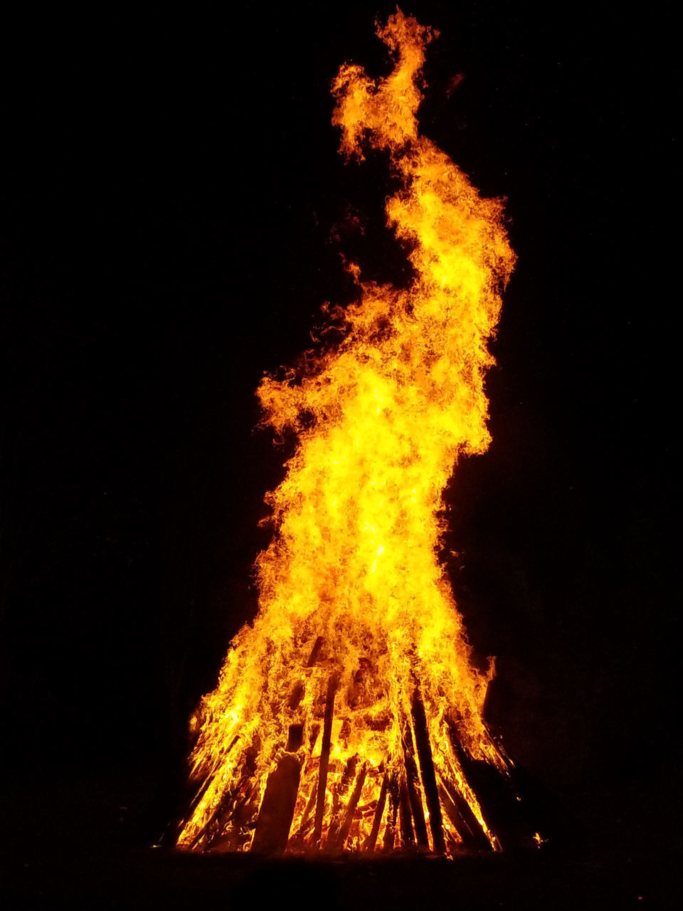 VIEW OF FIRE AT NIGHT