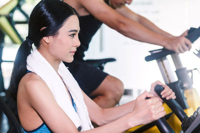 Woman exercising in gym