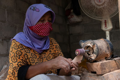 Portrait of woman working