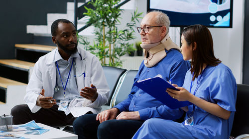 Female doctor explaining to patient