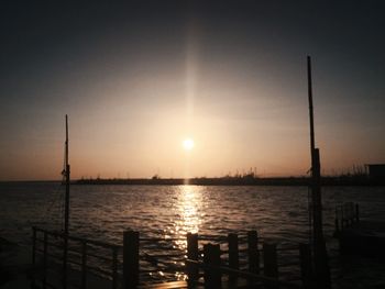 Scenic view of sea at sunset