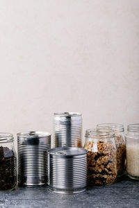 Close-up of coins on table