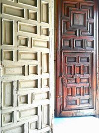 Full frame shot of wooden door of building