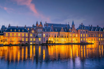 Reflection of buildings in water