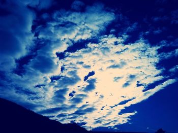 Low angle view of cloudy sky