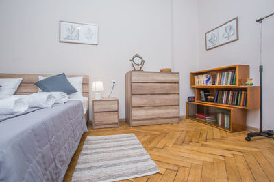 Open book on bed at home