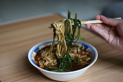 Close-up of hand holding food