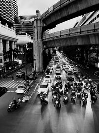 Vehicles on road in city