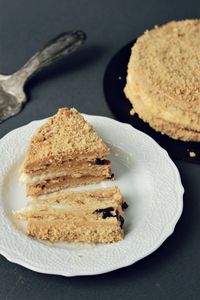 High angle view of cake in plate