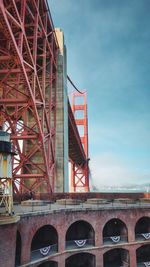 Low angle view of bridge against sky