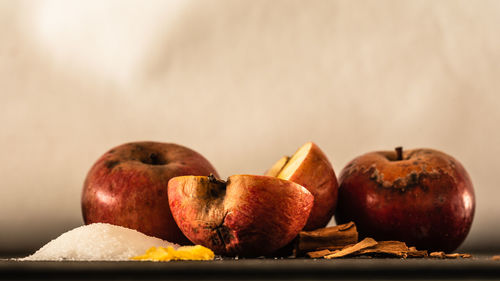 Close-up of apple on table