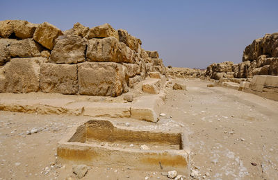 View of stone wall against sky