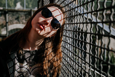 Young woman wearing sunglasses