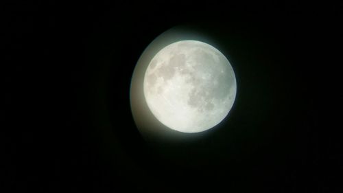 Low angle view of moon in sky