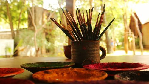 Close-up of food on blurred background